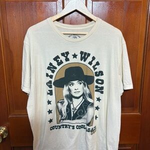 Cream and Black Graphic Relaxed Tee